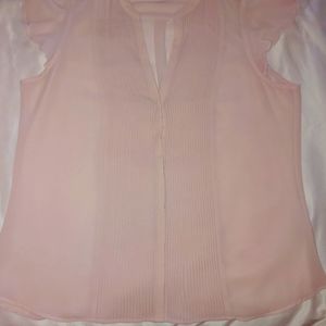 Dressy Work H&M Tuxedo Front with Ruffled Cap Sleeves. Blush color.
